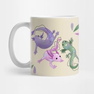 purple green and pink cute Axolotl Mug